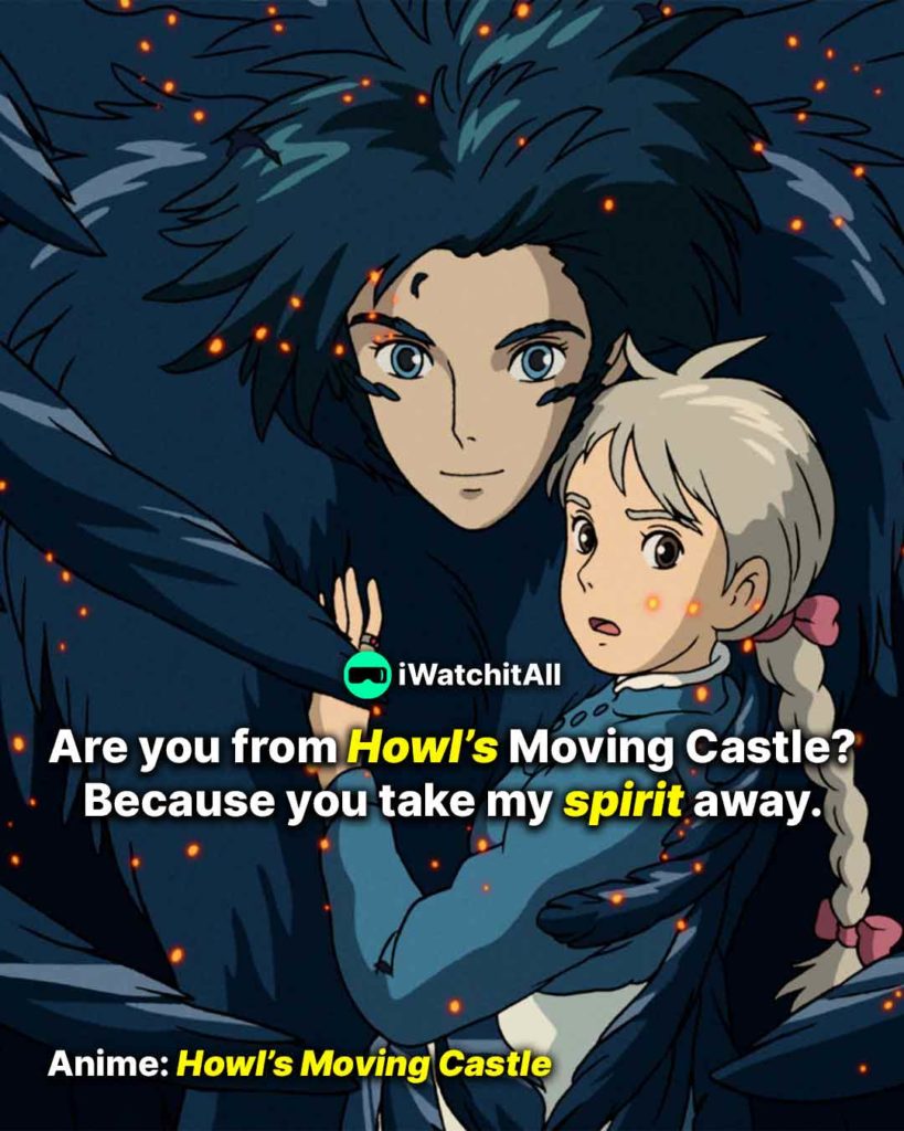 Are you from Howl’s Moving Castle Because you take my spirit away_ Howls Moving Castle