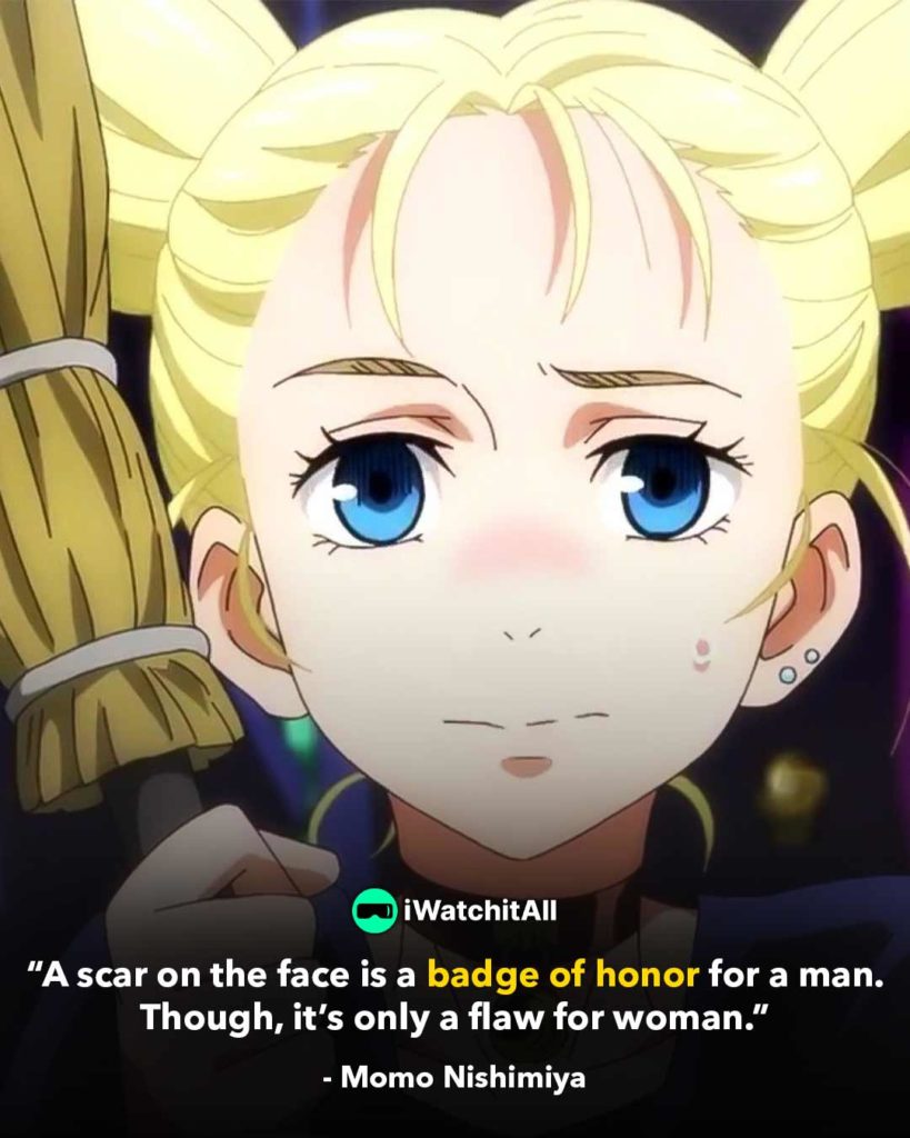 a scar on face is a badge of honor for man. Though, it's only a flaw for woman